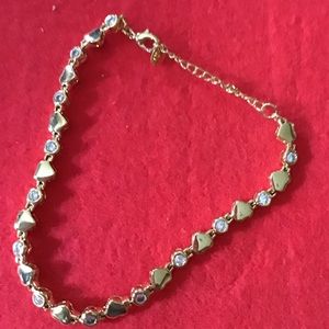 14k Bracelet CZ and Hearts